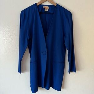 Katie Vintage Linen Blend Royal Blue Blazer